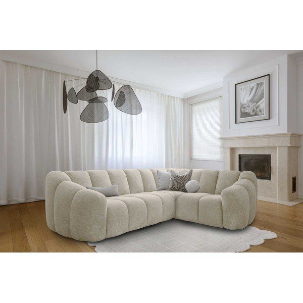 Beżowy narożnik (prawostronny/w kształcie litery L) Shell – Miuform-image-2