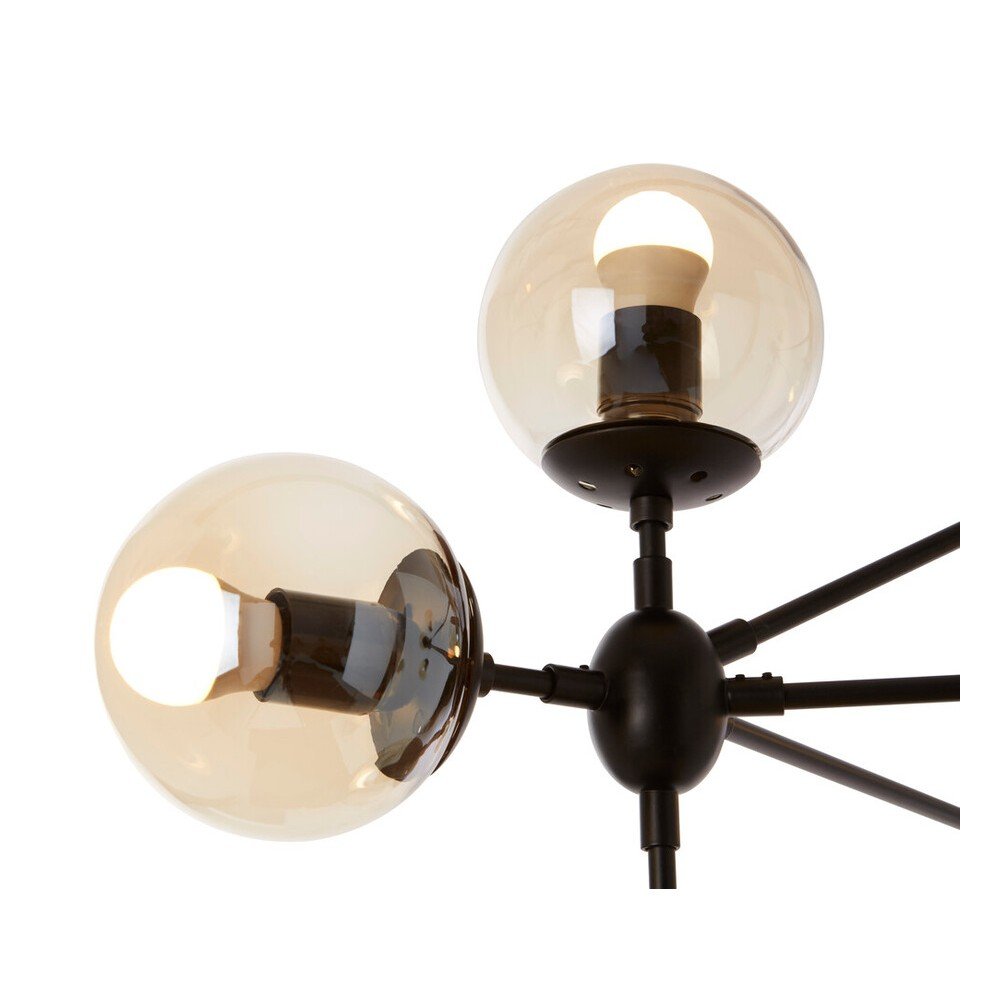 Czarna metalowa lampa wisząca ze szklanym kloszem Abira – Premier Housewares (zdjęcie 6)