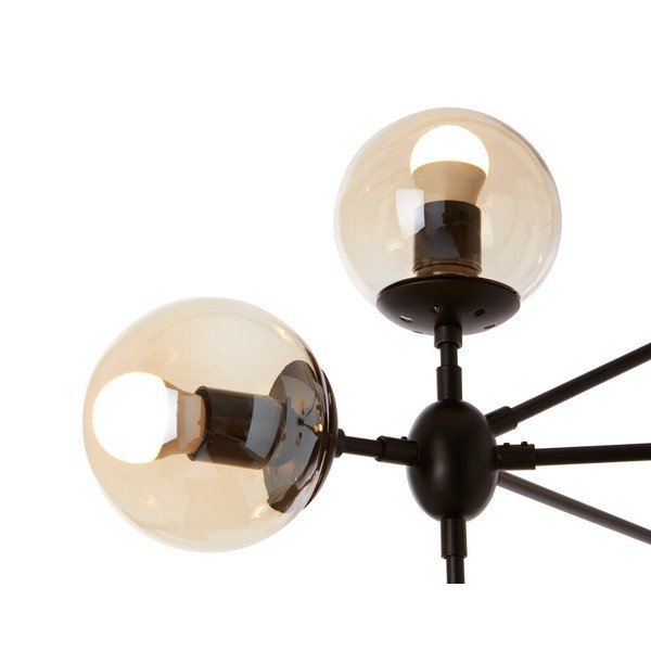 Czarna metalowa lampa wisząca ze szklanym kloszem Abira – Premier Housewares-image-3