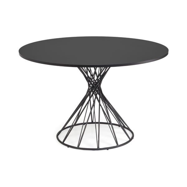 Czarny okrągły stół z czarnym blatem ø 120 cm Niut – Kave Home