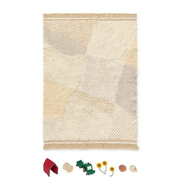 Beżowy bawełniany dziecięcy dywan do zabawy 120x170 cm Farm Fields – Lorena Canals
