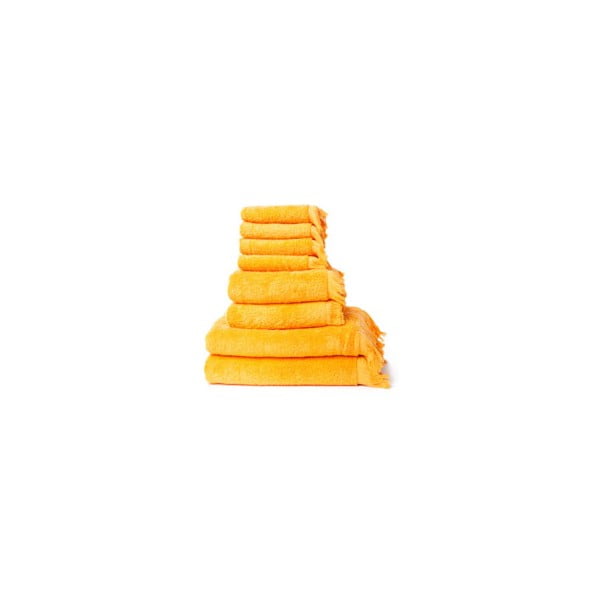 Zestaw 8 pomarańczowych ręczników bawełnianych Casa Di Bassi Bath