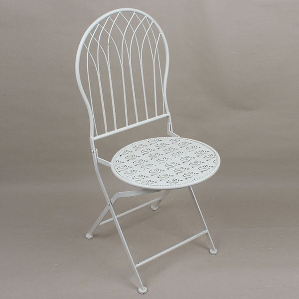 Biała metalowe krzesło Dakls Garden