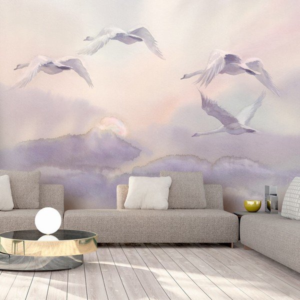 Tapeta wielkoformatowa Artgeist Flying Swans, 200x140 cm-image-1
