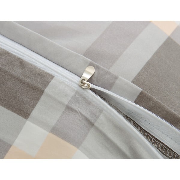 Brązowo-kremowa pościel jednoosobowa z mikrosatyny 3-częściowa 140x200 cm Henry – My House-image-4