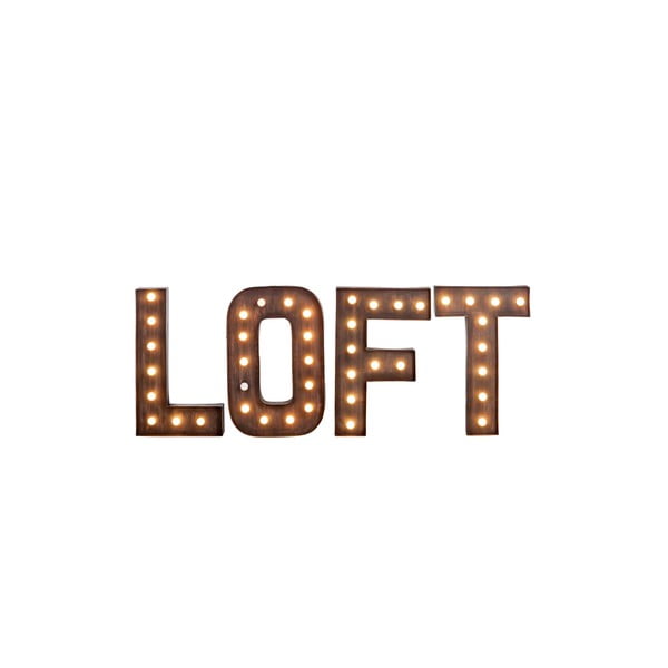 Świecący napis Loft Metal