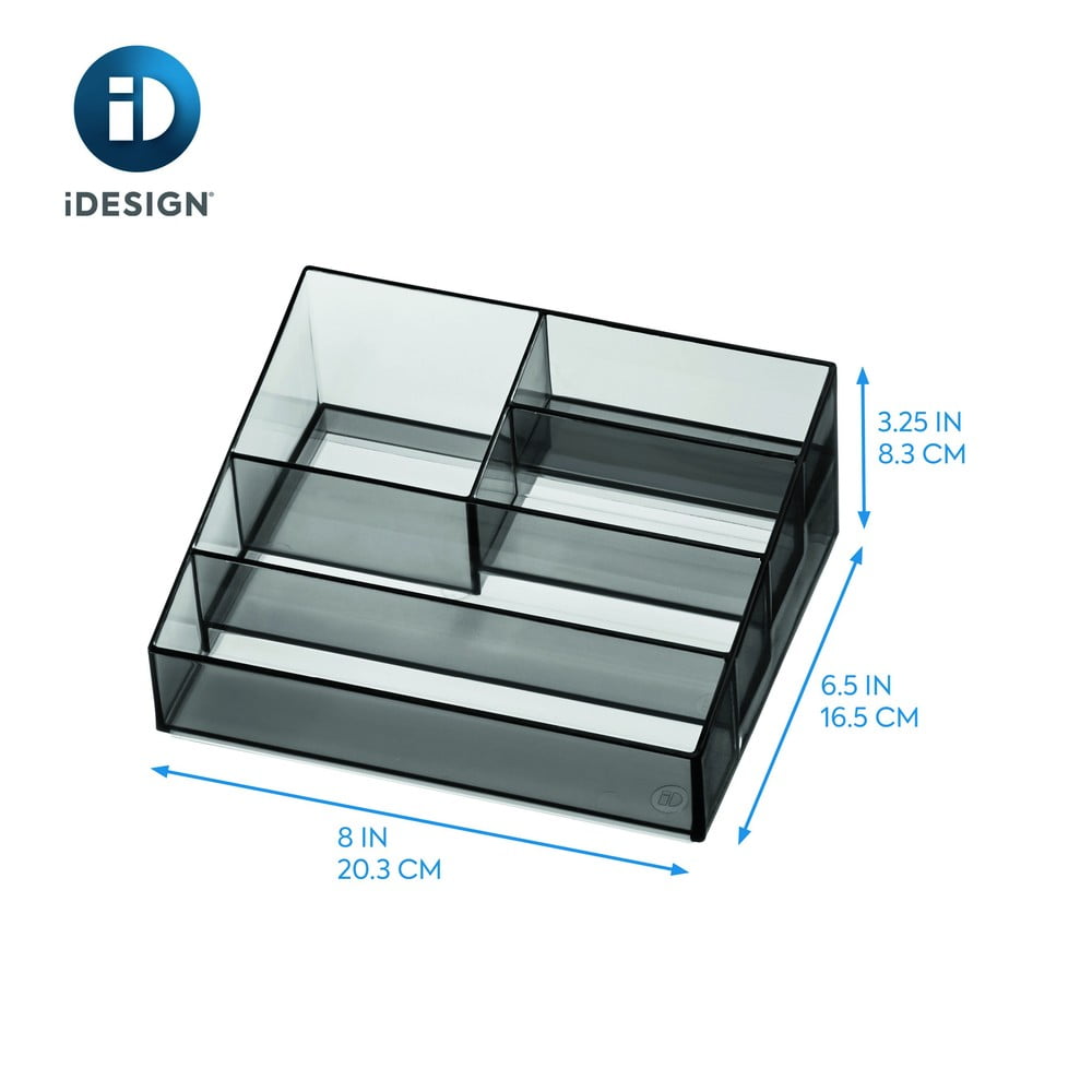 Organizer łazienkowy na kosmetyki z plastiku z recyklingu w kolorze matowej czerni Nail Station – iDesign (zdjęcie 7)