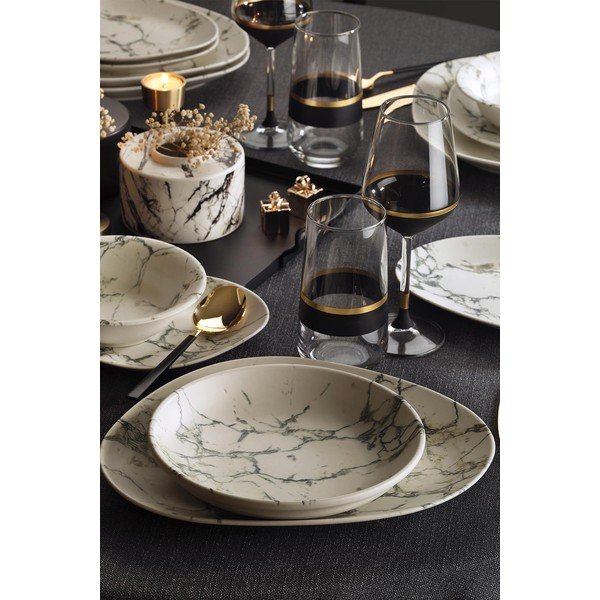 24-częściowy zestaw porcelanowych naczyń Kütahya Porselen Light Marble-image-1