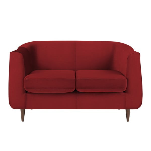 Czerwona aksamitna sofa Kooko Home Glam, 125 cm