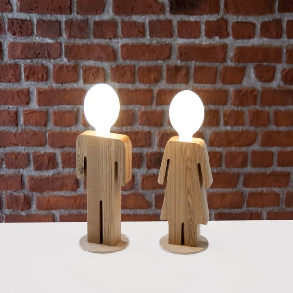 Drewniana lampa stołowa Homemania Decor Lui&Lei-image-2