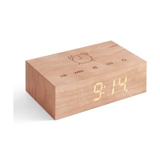 Brązowy budzik LED Gingko Flip Click