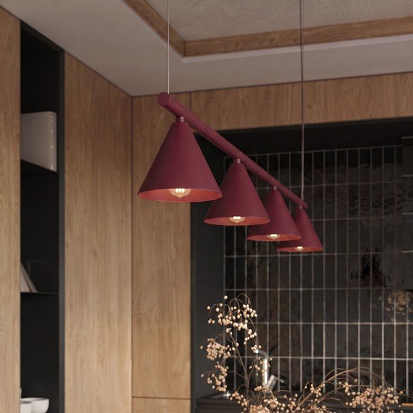Bordowa stalowa lampa wisząca Zylo – Sollux-image-1