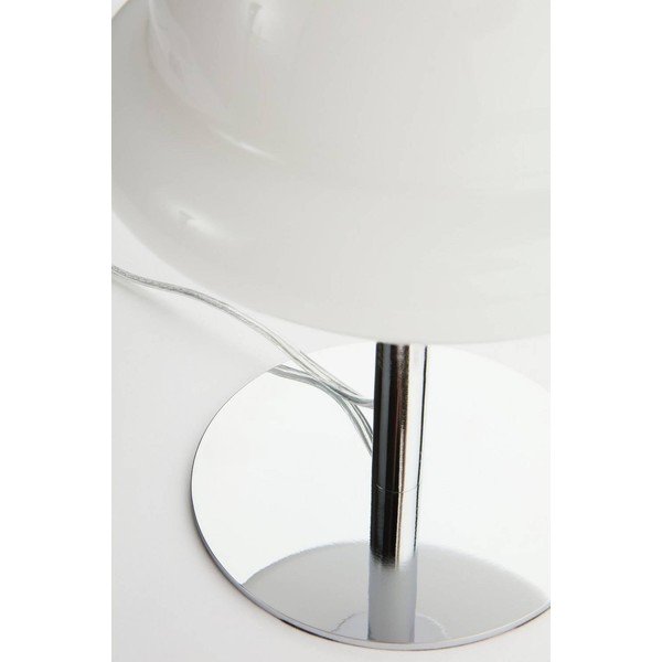 Biała/w kolorze srebra z połyskiem lampa stołowa z opalowego szkła (wysokość 26 cm) Bubba – Jotex-image-4