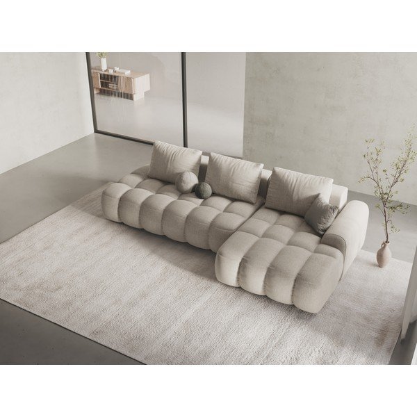 Beżowy rozkładany/ze schowkiem narożnik (prawostronny/z szezlongiem) Linz – Cosmopolitan Design-image-1