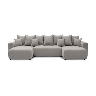Jasnoszara sofa w kształcie litery U Envy - Bobochic Paris