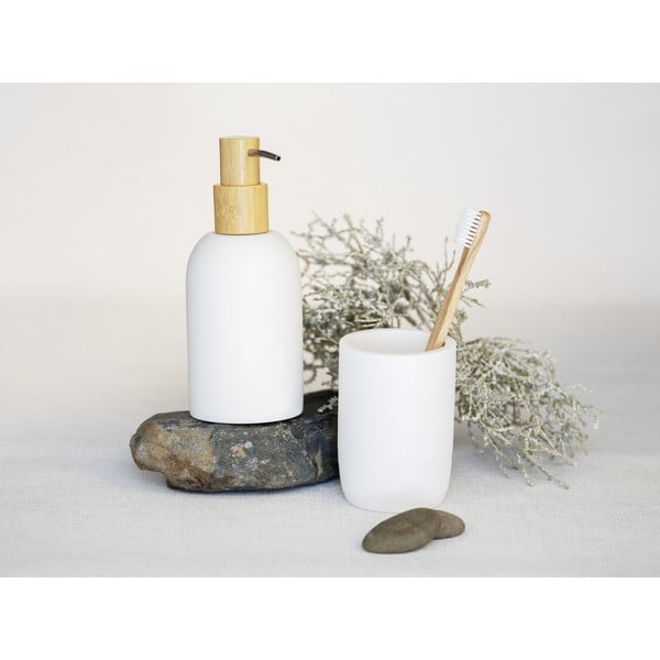 Biały kubek na szczoteczki do zębów z żywicy polimerowej Altavalle – Wenko-image-3