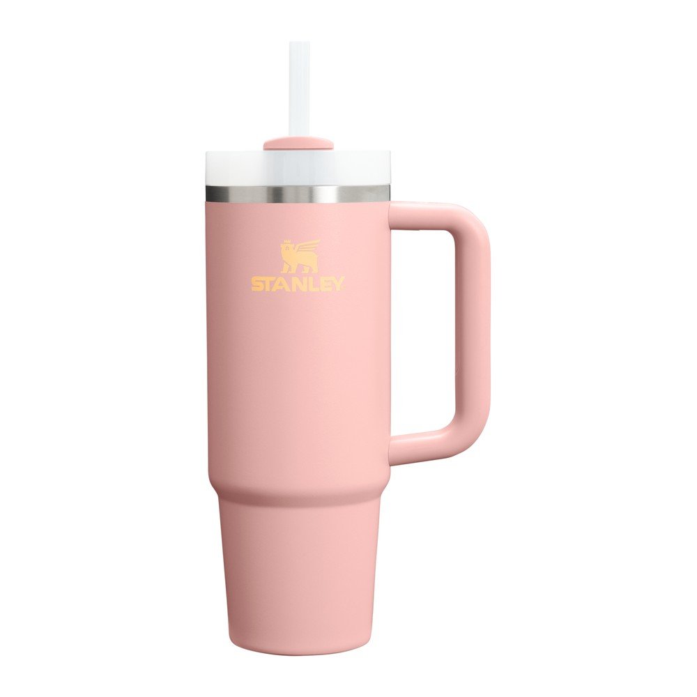 Brzoskwiniowy termos ze stali nierdzewnej ze słomką 890 ml Quencher H2.O FlowState™ Tumbler Peach Rose – Stanley