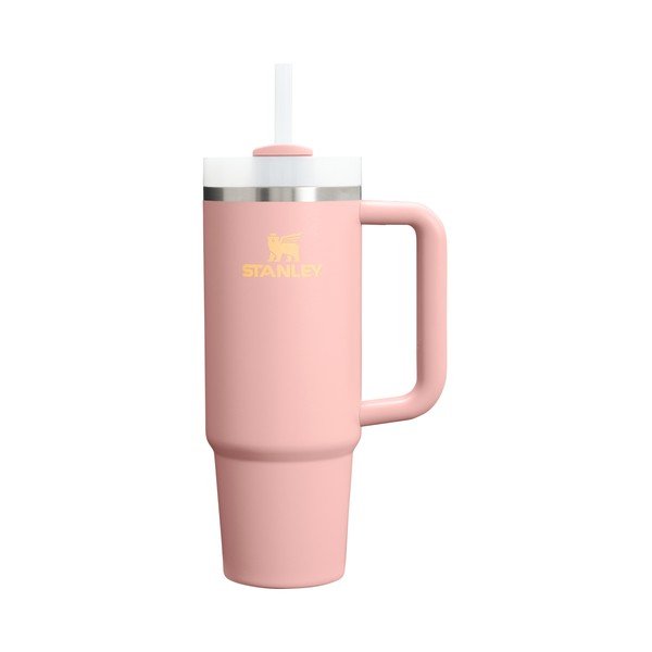 Brzoskwiniowy termos ze stali nierdzewnej ze słomką 890 ml Quencher H2.O FlowState™ Tumbler Peach Rose – Stanley