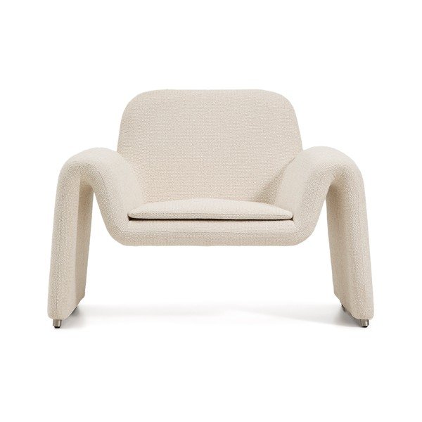 Beżowy fotel z tkaniny szenilowej Melvia – Kave Home-image-2