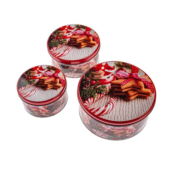 Metalowe pojemniki na pierniki 3 szt. Christmas – Dakls
