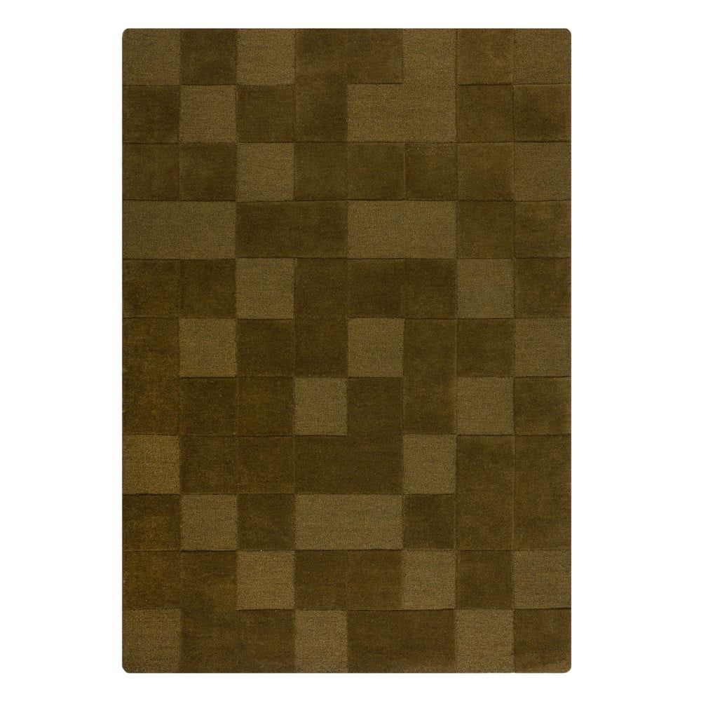 Wełniany dywan tkany ręcznie w kolorze khaki 120x170 cm Checkerboard – Flair Rugs (zdjęcie 6)