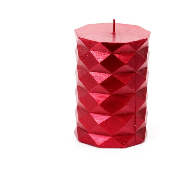 Geometryczna czerwona świeczka Unimasa Fashion, wys. 10 cm