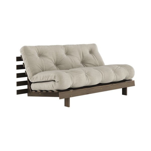 Szarobeżowa lniana rozkładana sofa 160 cm Roots Carob – Karup Design