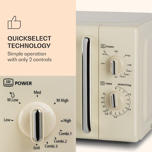 Beżowa kuchenka mikrofalowa Klarstein Caroline-image-2