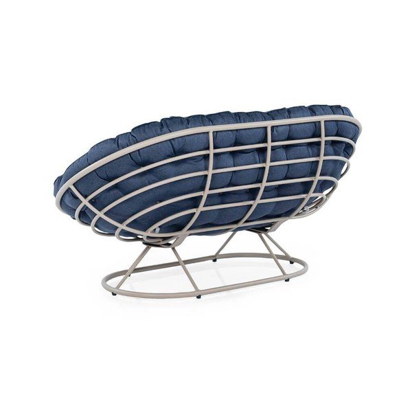 Niebieska metalowa sofa ogrodowa Tulipa – Floriane Garden-image-2