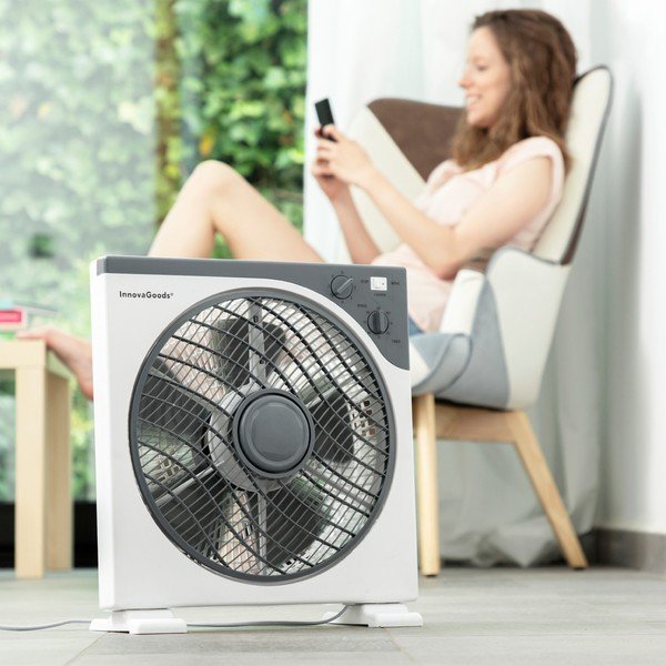Biały wentylator podłogowy InnovaGoods, ø 30 cm-image-1