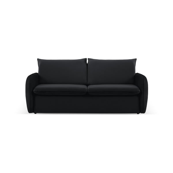 Czarna aksamitna rozkładana sofa 194 cm Vienna – Cosmopolitan Design