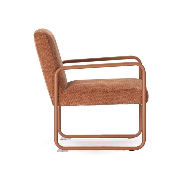 Fotel z tkaniny szenilowej w kolorze terakoty Vince – MOME-image-3