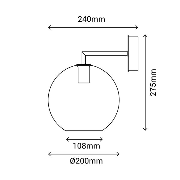 Czarny kinkiet SULION Bogard, ø 20 cm-image-4