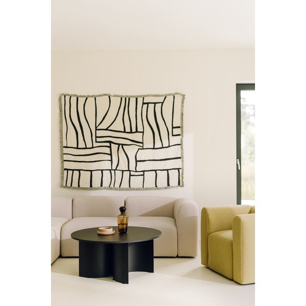 Czarny okrągły stolik z blatem w dekorze jesionu ø 95 cm Gavo – noo.ma-image-2