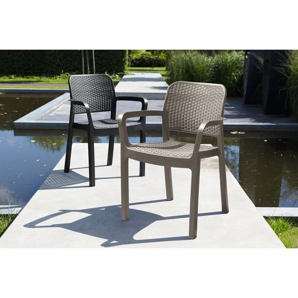 Ciemnobrązowe plastikowe krzesło ogrodowe Samanna – Keter-image-2