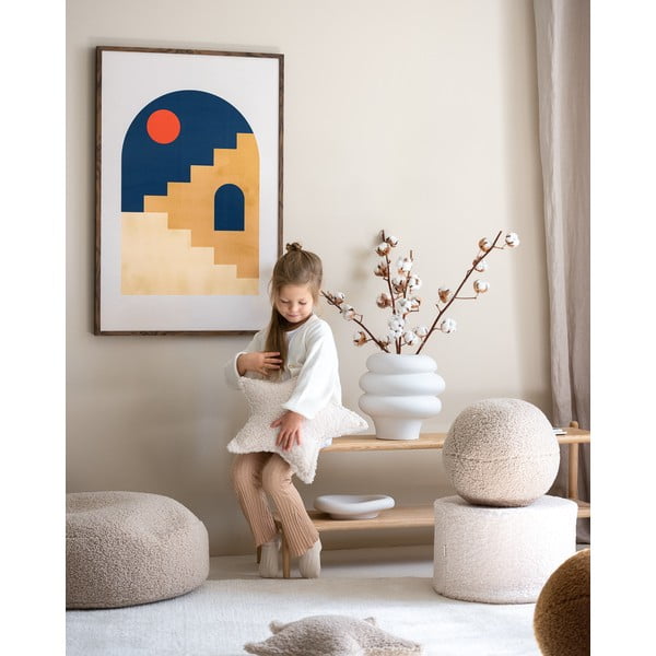Kremowy puf dziecięcy z materiału bouclé – Wigiwama-image-3