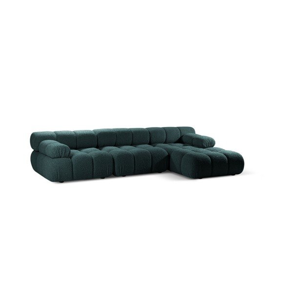 Morski narożnik modułowy z materiału bouclé (prawostronny/z szezlongiem) – Micadoni -image-1