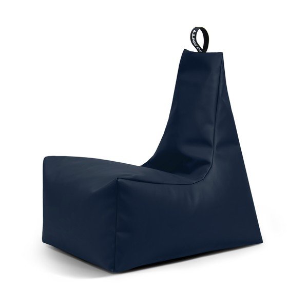 Ciemnoniebieski worek do siedzenia z imitacji skóry Icy XL – So Soft?