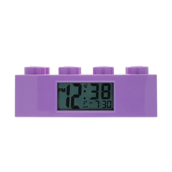 Fioletowy zegar z budzikiem LEGO® Brick