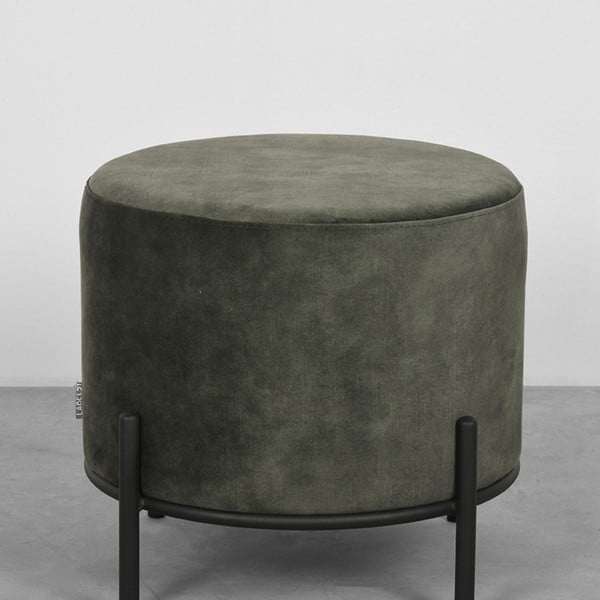 Aksamitny puf w kolorze khaki Troy – LABEL51-image-1