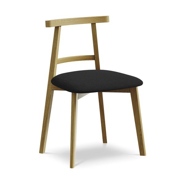 Czarne krzesło z litego drewna Ohelo – Makamii