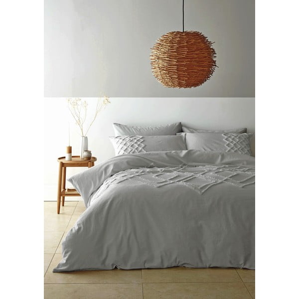 Szara bawełniana pościel Pineapple Elephant Diamond, 200x200 cm-image-1