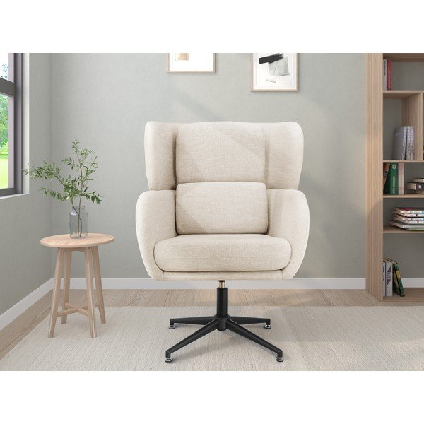 Biały aksamitny fotel typu uszak Vanessa – Støraa-image-2