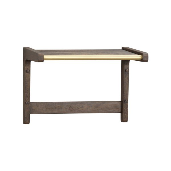 Ciemnobrązowy wieszak ścienny z litego drewna dębowego Inverness – Rowico-image-2