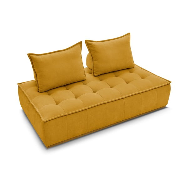 Musztardowa sofa z tkaniny szenilowej 175 cm Elisa – Bobochic Paris-image-4