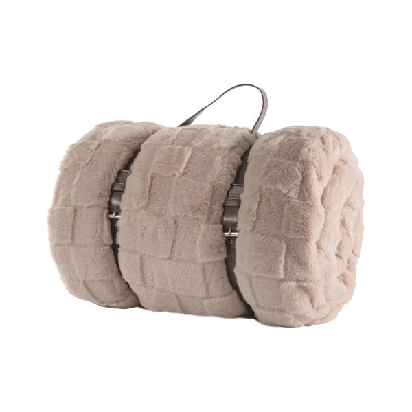 Beżowy koc z mikropluszu 150x200 cm Rava – Tiseco Home Studio-image-4