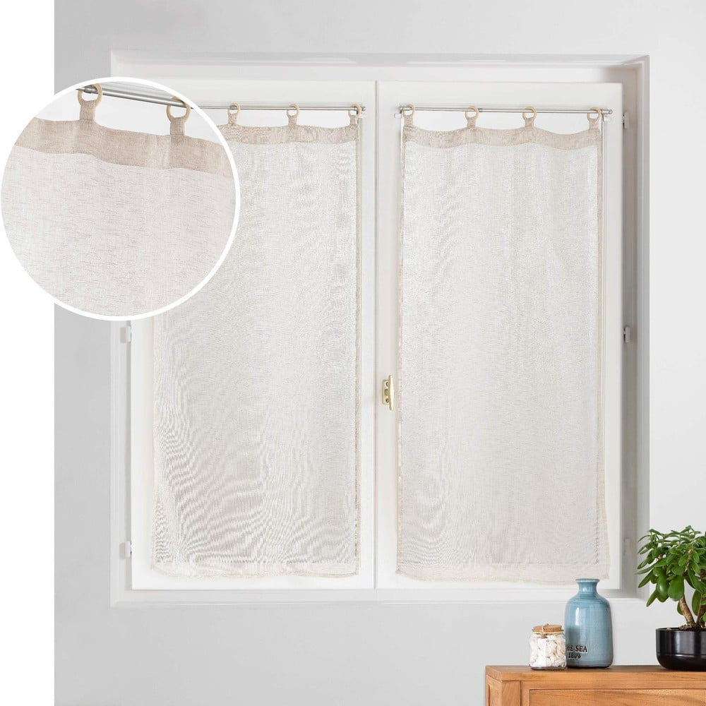 Beżowe firanki zestaw 2 szt. 60x120 cm Minalisa – douceur d'intérieur (zdjęcie 4)