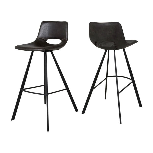 Czarne krzesło barowe Canett Coronas, wysokość 98 cm