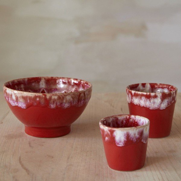 Czerwone kamionkowe miski zestaw 4 szt. ø 15 cm Latte – Costa Nova-image-1
