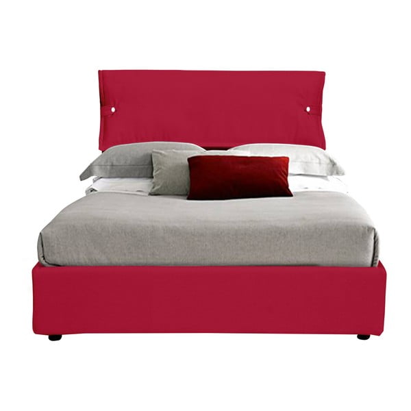 Czerwone łóżko jednoosobowe ze schowkiem 13Casa Feeling, 120x190 cm